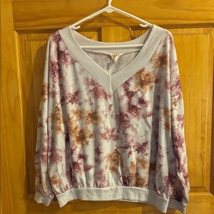 Women's Tie-Dye V-Neck Sweater